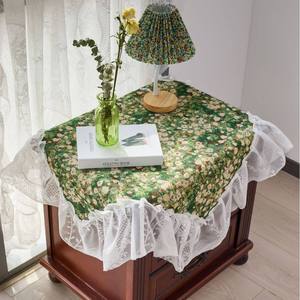 Nappe <span class=keywords><strong>de</strong></span> table en dentelle ajourée au crochet, faite à la main, style rétro, antidérapante, beige et blanche, en polyester, pour mariages - Product Image 1