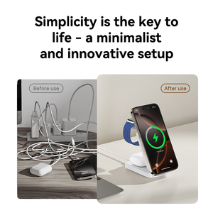 Cargador inalámbrico multidispositivo Diseño compacto Carga simultánea Teléfono Reloj Auriculares Sistema de carga universal certificado Qi2 - Product Image 4