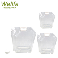 Pochettes souples transparentes avec bec verseur pour eau potable et liquides, pliables, 1L, 3L, 5L, 3.3L