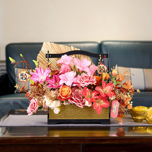 Großhandel Lunar Horse Neujahr künstliche Stechpalme Hortensie Anordnung in Luxus Box für 2026 Chinese New Year Home Decor - Product Image 5