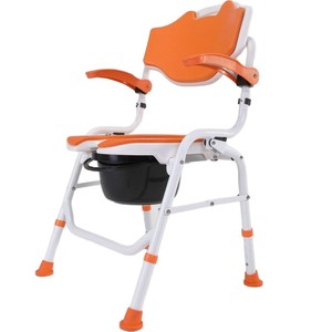 <b>Folding</b> Toilet Chair Aluminum Alloy Portable <b>Commode</b> Chair For Elderly Disabled Indoor Use Hospital Chair 963L - Product Image 4