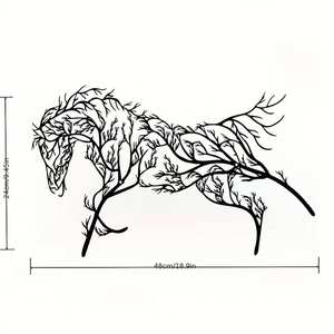 Decoración de Pared Art Deco de Hierro Fundido Negro con Diseño de Rama de Árbol para Sala de Estar, Dormitorio, Tema de Cumpleaños, Diseño Animal - Product Image 2