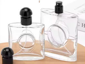 Mini botella de Spray de vidrio cuadrada plana personalizada de lujo 25ml 50ml 80ml botella de vidrio de Perfume equipada con bomba de pulverización - Product Image 3