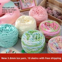 Nouvelle Grande Pelote de Fil Doux et Épais à Deux Rayures Glacées (38) pour Tricot Manuel DIY : Écharpes, Chaussures au Crochet, Poupées, Chaussons - Hebei