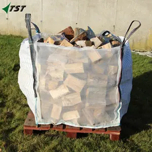 Jumbo Bulk Mosquito Vented Log Bag Ventilated FIBC Bag with 2 Mesh Sides for Firewood and Potatoes