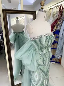 Yeni pullu örgü yay boning toptan uzun önlük akşam balo elbise 2025 kız için