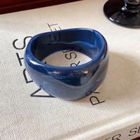 Bracelet large en acrylique semi-transparent et résine lisse, style exagéré, pour femme