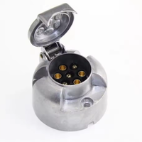 Fiche en alliage d'aluminium durable à 7 broches pour remorquage de remorques de camions Connecteur électrique 12V Prise EU Fiches étanches Adaptateur de prise de protection