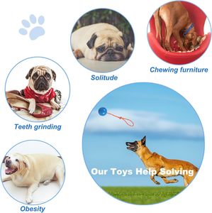 Jouet pour chien robuste pour la lutte de traction - Balle en caoutchouc interactive sur corde pour la mastication agressive et l'entraînement - Product Image 4
