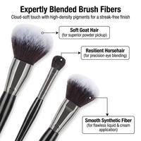 Ensemble de pinceaux de maquillage de luxe noir de haute qualité, 36 pièces, vente en gros, manche en bois, étiquette privée, logo personnalisé, kit de pinceaux cosmétiques