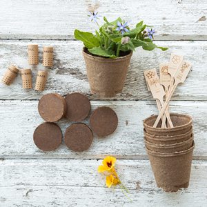 USDA Organic 23pc Kit de jardin intérieur Fleurs comestibles sans OGM comprenant des pots illustrés de <span class=keywords><strong>basilic</strong></span> thaïlandais de tournesol Simple - Product Image 5