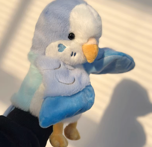 Marioneta de mano de <span class=keywords><strong>loro</strong></span> de 20 cm, animal de peluche para contar historias, juego de rol preescolar - Product Image 2