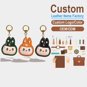 Cute Big Head Vegetable Tanned <b>Leather</b> <b>Keychain</b> Genuine Top Layer Cowhide Bag Charm Car Hanging Ornament - Product Image 1