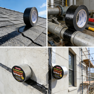 Bande d'étanchéité bitumineuse autocollante, recouverte d'aluminium, protection contre les fuites pendant 5 ans pour les toits, les gouttières, les sous-sols et les réparations d'urgence - Product Image 5