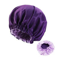 Bonnets en satin de soie double couche réversible deux couleurs extra large bonnet de cheveux réglable bonnet de cheveux en satin