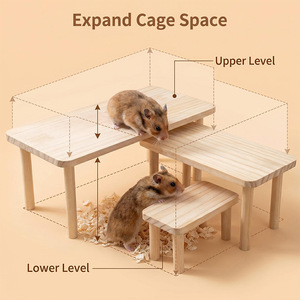 Mesa de madera maciza para hámster, rectangular, duradera, mueble de juego para interiores para animales pequeños - Product Image 2