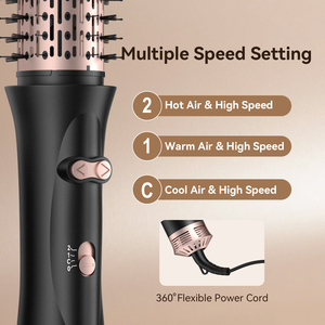 Customized Design Volumizing 360 Degree Auto Rotation Hot Air Brush Hair Curler Round Electric Hot Air Brush - Product Image 4