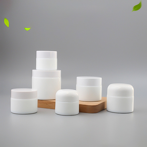 ขวดแก้วเครื่องสำอางทรงกลมที่มีฝาปิดสีดำสีขาวสีฟ้าสีเขียวพิมพ์ลายสำหรับโถครีมเปล่าสำหรับกลางวันและกลางคืน - Product Image 1