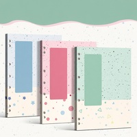 Carnet à feuilles mobiles A4 rose pêche à reliure collée à froid, classeur à 6 trous, journal personnalisable