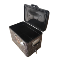 Frigo portatile retrò in metallo da 30L/40L/50L per la pesca - Mantiene il freddo