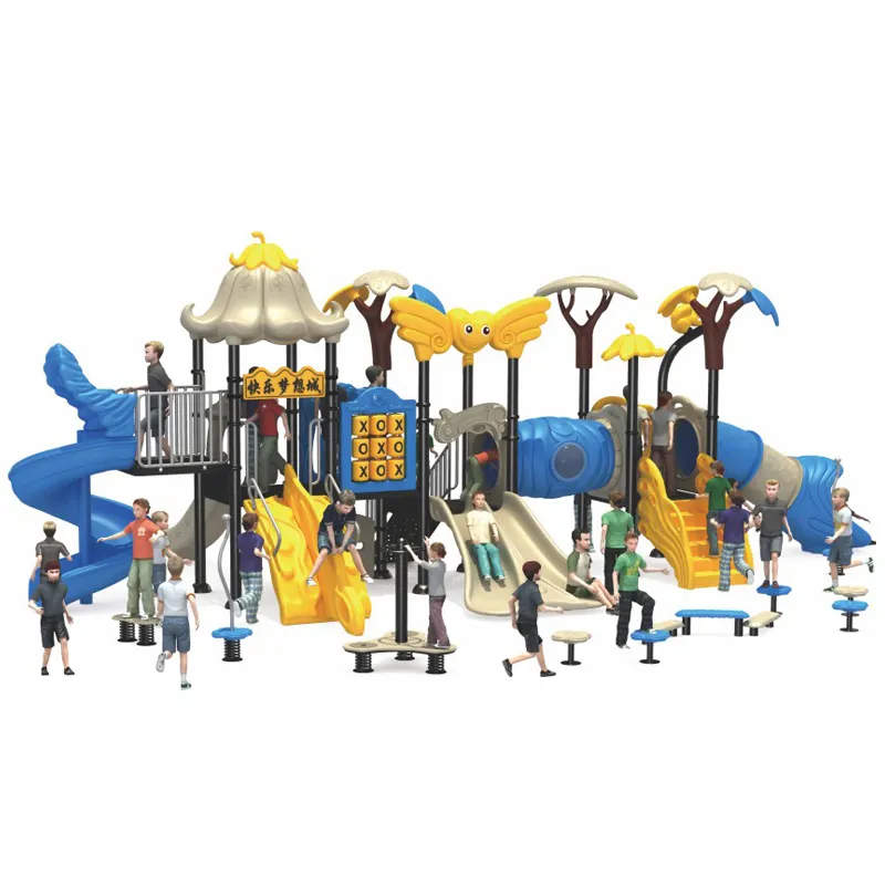 Dev eğlenceli çocuk açık oyun sistemi çoklu slaytlar oyun alanı şehir parkı