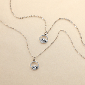 Pendentif GT Offre Spéciale Vœu <span class=keywords><strong>Montagne</strong></span> et Mer Couple Amour Eternel Signification Collier Design de Mode Collier Étincelant en Acier Inoxydable - Product Image 6