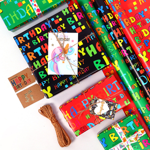 Wholesale High Quality Birthday <b>Tissue</b> Rolls Red-Green-<b>Black</b> Series Packaging Wrapping <b>Paper</b> Roll Uperior Craftsmanship - Product Image 4