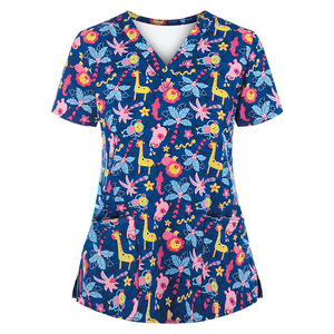 T-<span class=keywords><strong>shirt</strong></span> d'infirmière personnalisé, bon marché, vente en gros, uniforme du personnel médical, chemise imprimée, haut à récurer, collection - Product Image 6