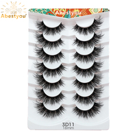 Abestyou Grosir Bulu Mata Palsu Model Cat Eye 7 Pasang Buatan Tangan Vegan Bebas Kekejaman Super Lembut Warna Putih 18mm Mink