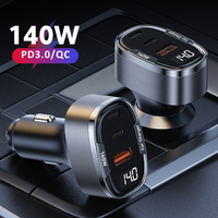 Adaptateur de chargeur de voiture USB C 140W, chargeur USB pour allume-cigare, charge rapide PD/QC 3.0, chargeur de téléphone de voiture USBC pour smartphones