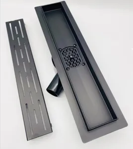 カスタムサイズ長方形ステンレス鋼リニアシャワー排水バスルーム床ベース調節可能足取り外し可能格子大面積 - Product Image 1