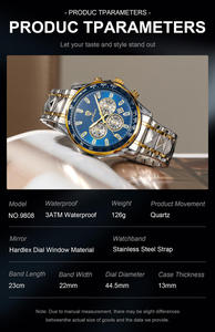 Gohuos 9808 Luxury <b>Mens</b> Wristwatch Waterproof Stainless Steel Original Quartz Wrist <b>Watch</b> for <b>Men</b> Reloj Para Hombre Montre Homme - Product Image 6
