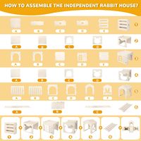 Château d'intérieur de refuge de lapin en bois détachable avec rampe Bunny House Feeder Home Furniture pour lapins