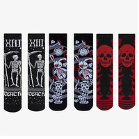 Rétro Gothique Foncé Crâne Squelette Poupée Équipage Chaussettes Élastique Unisexe Coton Femmes Hommes Drôle Bas Nouveauté Harajuku Chic Boho Chaussettes
