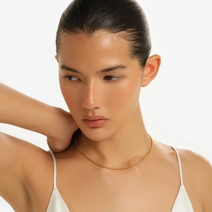 Collier chaîne maille forçat personnalisé en argent sterling 925, bracelet chaîne maille forçat personnalisé, collier personnalisé pour <span class=keywords><strong>femme</strong></span>, colliers anti-ternissement - Product Image 3