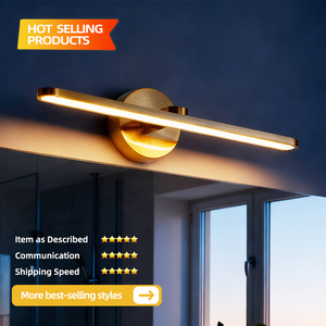 Lámpara de Pared LED Moderna, Diseño Rectangular Minimalista en Bronce Dorado, Luz Blanca Cálida de 3500K para Baño, Uso Interior - Product Image 2
