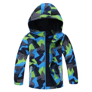 High Quality Custom Pattern Fleece Jacket for Kids Waterproof Warm with Hood Windproof Spring Rain Coat