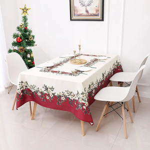 Mantel navideño de 60 "x 84", mantel de poliéster resistente al agua con estampado Floral, mantel para comedor interior, decoración navideña - Product Image 6