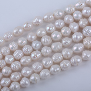 Perles de riz d'eau douce naturelles Zhuji en gros, 11-12 mm, 18 cm, barre courte, accessoires de bijoux DIY, perles en vrac - Product Image 2