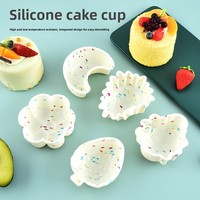 Moule à gâteau en silicone, moules à muffins, résistant aux hautes températures, compatible four, forme fer à cheval/cœur, style épaissi, pour bonbons