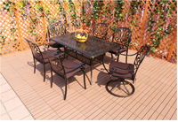 Chaise pivotante et table à manger d'extérieur au design moderne Mobilier en fonte d'aluminium pour jardin, parc et villa