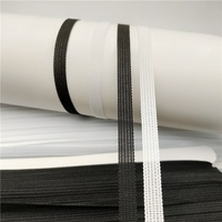Ruban en maille non extensible noir et blanc de 0,7 cm en polyester, bordure respirante pour textile de maison, Chine, 100/200 m, cartes, bretelles