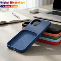 Coque de téléphone en silicone liquide antichoc magnétique, coque de protection au toucher doux pour Apple iPhone
