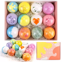 Marque privée Logo personnalisé Coffret cadeau de bombes de bain au sel pétillant naturel