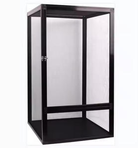 قفص عرض الزواحف من LuckyHerp، تصميم كلاسيكي جديد، قفص مربع من البلاستيك PVC مقاس 42×42×66 سم، صديق للبيئة، متوفر باللونين الأبيض والأسود، مناسب للسحالي والحيوانات الأليفة - Product Image 2