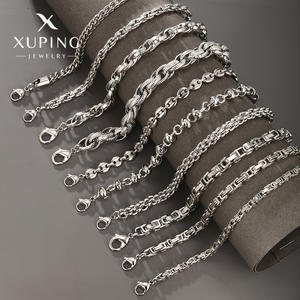 Bracciale da Uomo Placcato Oro XUPING Gioielli Dubai Maglia a Cassetta Popcorn Intrecciata Singapore Figaro Cubana Link Chain Moda Hiphop Rapper - Product Image 1