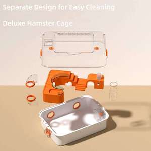 Cage de Luxe pour Hamster Grande Villa avec Roues, Compartiment de Rangement, Enclos Spacieux pour Rongeurs, Roue de Course Sportive, Sac de Transport Portable - Product Image 3