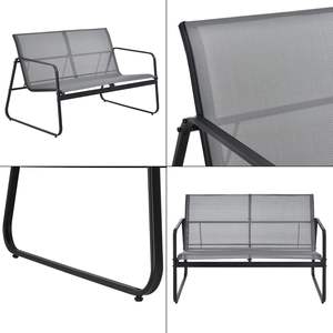 आधुनिक 3-टुकड़ा लोहे के बिस्ट्रो वार्तालाप आंगन और पार्क के लिए आरामदायक आउटडोर डाइनिंग गार्डन सेट - Product Image 5