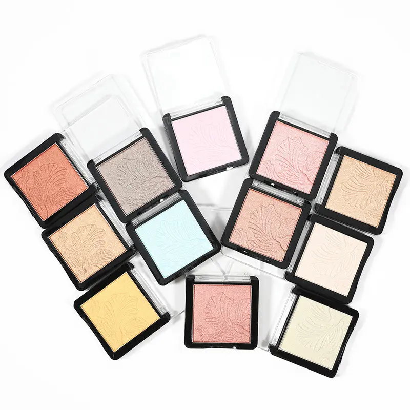 Nhãn hiệu riêng trang điểm sắc tố cao Ánh sáng lung linh long lanh làm nổi bật 12 màu sắc da Glow Highlighter ép bột