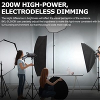 ZSYB BKL-SL500Bi Dimmable Réglable 200 watts Tir Cob Led Vidéo Photographie Professionnelle Lumière